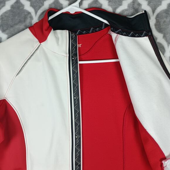 Pearl Izumi Elite Jacket Women L Red White Zip Cycling Windstopper - Picture 8 of 12